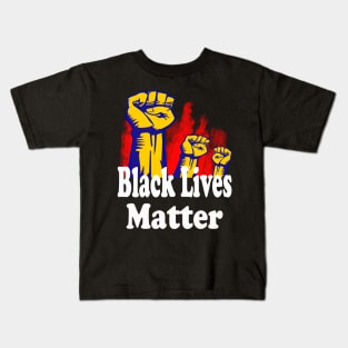 Triple Fist Black Lives Matter BLM Kids T-Shirt